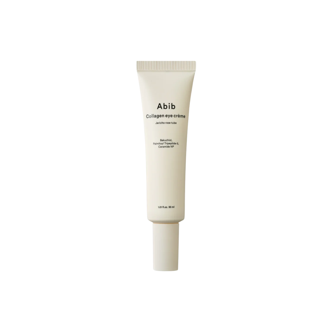 ABIB Collagen Eye Creme Jericho Rose Tube is a deeply nourishing eye cream designed to rejuvenate and strengthen the delicate skin around the eyes. Infused with Collagen Extract and Niacinamide, it enhances skin elasticity and brightens the under-eye area. Rich ingredients like Macadamia Oil, Mango Seed Butter, and Sea Buckthorn Oil provide intensive hydration and antioxidant benefits. Additionally, Bakuchiol and Peptides work to smooth fine lines and wrinkles, promoting a firmer, more youthful appearance.