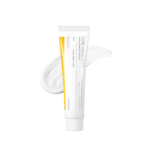 CELIMAX Pore+Dark Spot Brightening Cream is a lightweight, nourishing formula designed to visibly reduce the appearance of dark spots and refine pores. Enriched with Niacinamide and Tranexamic Acid, it brightens uneven skin tone while Ceramides and Macadamia Seed Oil support the skin barrier. Soothing plant extracts like Coptis Japonica Root and Laminaria Japonica calm the skin, while Hydrolyzed Hyaluronic Acid delivers deep hydration for a smooth, radiant complexion. Perfect for dull, uneven, or blemish-pr