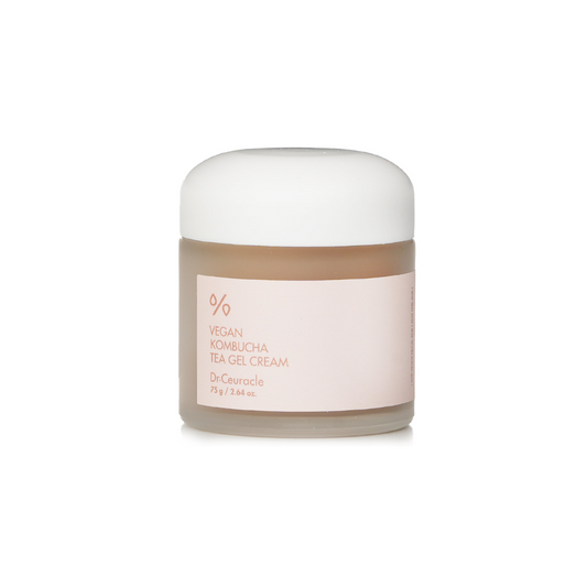 DR. CEURACLE Vegan Kombucha Tea Gel Cream is a lightweight, antioxidant-rich moisturizer that hydrates and balances the skin without heaviness. Infused with Kombucha (Fermented Black Tea), Green Tea Extract, and Niacinamide, it delivers powerful antioxidant care while brightening and refining the skin. With added Beta-Glucan, Hydrolyzed Hyaluronic Acid, and Centella-rich botanicals, this gel cream calms, replenishes moisture, and supports a healthy skin barrier. Ideal for oily, combination, or dull skin in