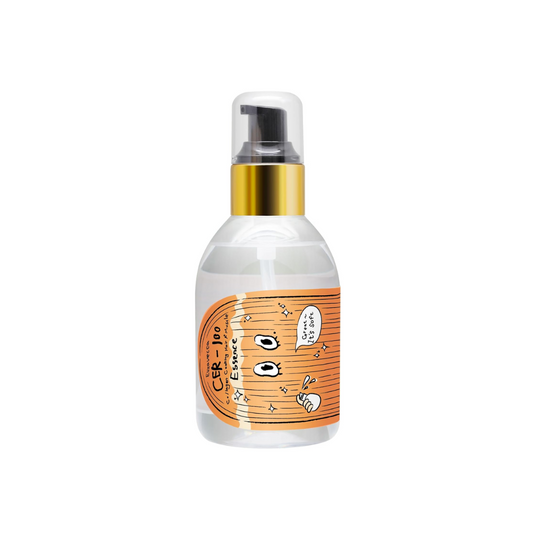 ELIZAVECCA Cer-100 Collagen Coating Hair A+ Muscle Essence is a nourishing leave-in treatment that repairs and strengthens damaged hair. Infused with Hydrolyzed Collagen, Keratin, and Plant Proteins, it helps restore elasticity and smoothness, leaving hair soft and resilient. Enriched with Argan, Sea Buckthorn, and Evening Primrose Oils, it deeply hydrates and adds shine, while herbal extracts like Ginseng, Rosemary, and Chamomile support scalp and hair health. This essence coats each strand to protect agai