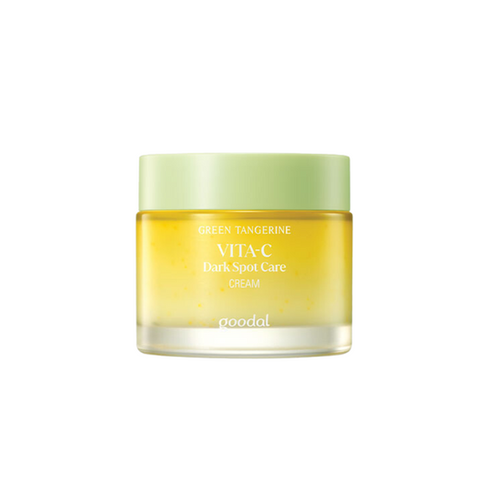 GOODAL Green Tangerine Vita C Dark Spot Care Cream is a radiance-boosting moisturizer formulated to visibly reduce dark spots and uneven skin tone. Enriched with Citrus Tangerina (Tangerine) Extract, a natural source of Vitamin C, and Niacinamide, it works to brighten and smooth the skin over time. The cream also includes Panthenol, Glycerin, and Meadowfoam Seed Oil to provide long-lasting hydration and barrier support. Soothing plant extracts like Camellia Sinensis Leaf Extract and Turmeric Root Extract he