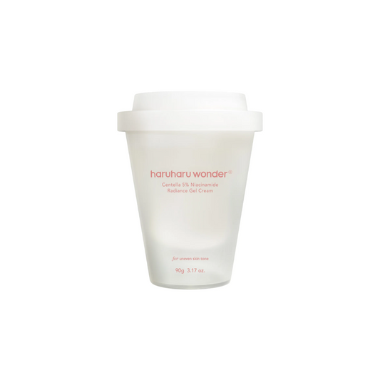 HARUHARU WONDER Centella 5% Niacinamide Radiance Gel Cream is a lightweight gel moisturizer that brightens, soothes, and hydrates the skin. Powered by 5% Niacinamide and Centella Asiatica Leaf Water, it helps improve skin tone, calm irritation, and support a healthy barrier. Enriched with Squalane, Panthenol, and Madecassoside, this refreshing cream locks in moisture while enhancing radiance, leaving the complexion smooth, balanced, and glowing.