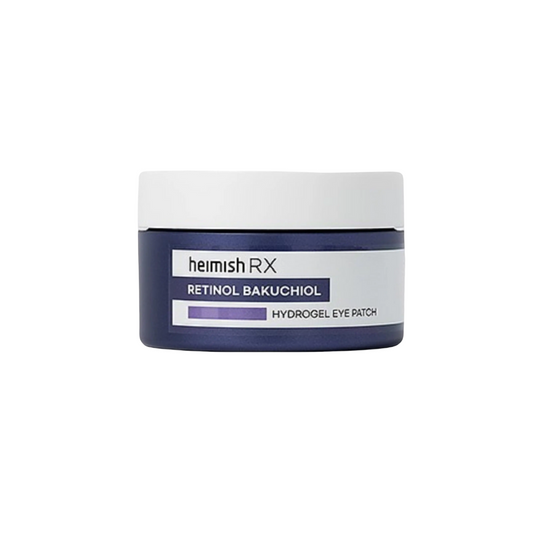 HEIMISH RX Retinol Bakuchiol Hydrogel Eye Patch is a targeted treatment designed to reduce fine lines, brighten dark circles, and hydrate the delicate under-eye area. Formulated with Retinol and Bakuchiol, it promotes smoother, firmer skin while minimizing signs of aging. 2% Niacinamide brightens, while Sodium Hyaluronate and Allantoin deliver deep hydration and soothing care. Enriched with antioxidant-rich extracts like Raspberry, Pomegranate, and Cranberry, these hydrogel patches leave the under-eye area