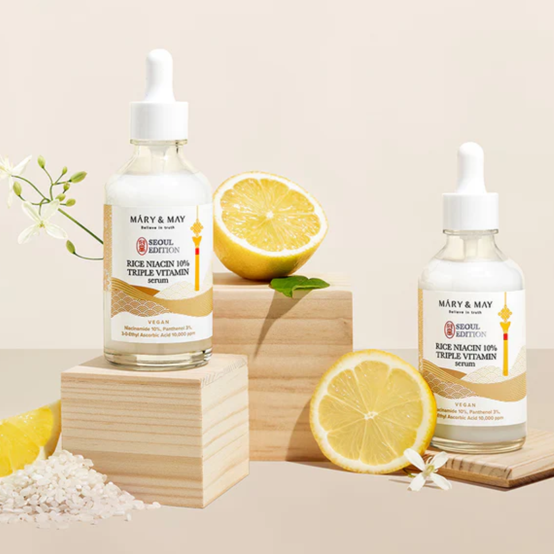 MARY &MAY Rice Niacin 10% Triple Vitamin Serum Seoul Edition 80ml