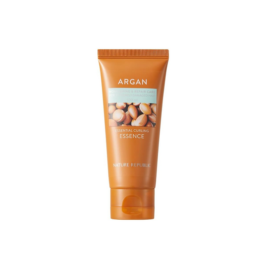 NATURE REPUBLIC Argan Essential Curling Essence is a lightweight styling essence that defines and enhances curls while nourishing the hair. Infused with Argan Oil, Jojoba Seed Oil, and Hydrolyzed Keratin, it helps smooth frizz, add shine, and improve curl bounce. This formula also includes Hydrolyzed Proteins and Botanical Extracts to strengthen and soften strands without weighing them down. Perfect for wavy and curly hair in need of hydration and control.