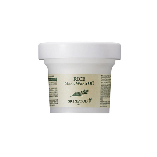SKINFOOD Rice Mask Wash Off is a gentle exfoliating mask infused with Rice Bran Water to smooth and brighten dull skin. Enriched with Jojoba Esters, Hyaluronic Acid, and Polyglutamic Acid, it hydrates and nourishes while softly removing impurities. The creamy texture leaves skin refreshed, radiant, and silky.