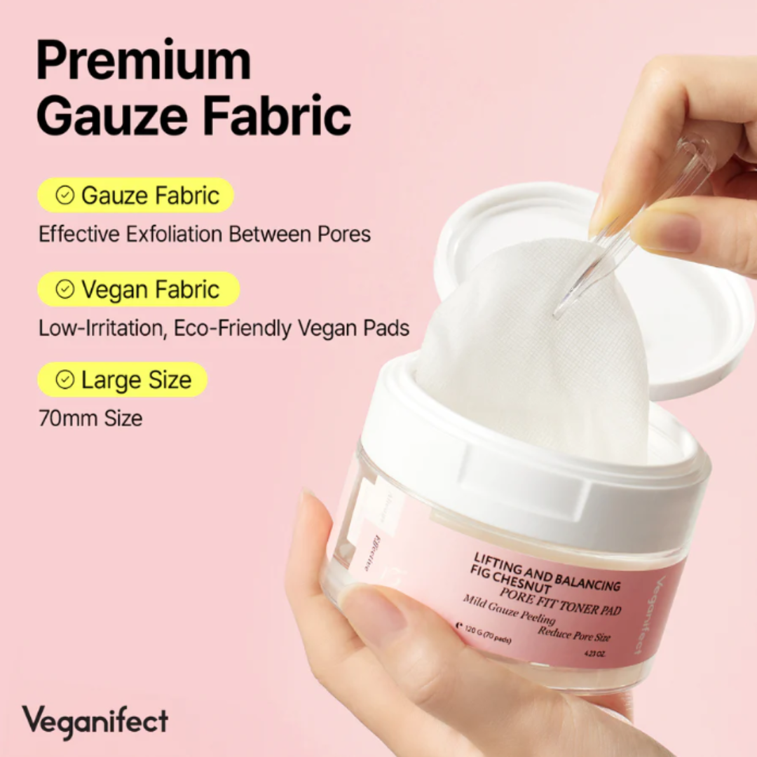 VEGANIFECT Lifting and Balancing Fig Chestnut Pore Fit Toner Pad 70ea