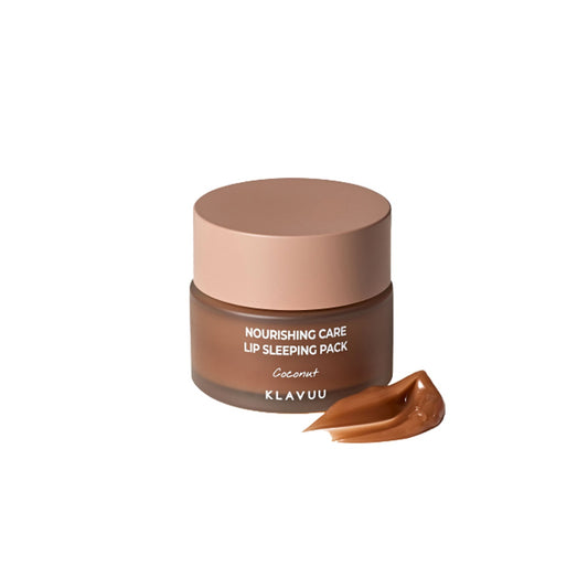 KLAVUU Nourishing Care Lip Sleeping Pack Coconut is a deeply moisturizing overnight treatment that nourishes and softens dry lips. Enriched with Coconut Oil, Avocado Oil, Camellia Japonica Seed Oil, and a blend of tropical fruit extracts like Pineapple, Papaya, and Mango, this lip mask delivers intense hydration while promoting smooth and supple lips. The creamy formula, infused with Vitamin E, works while you sleep, leaving your lips refreshed and rejuvenated with a hint of tropical coconut fragrance. Perf