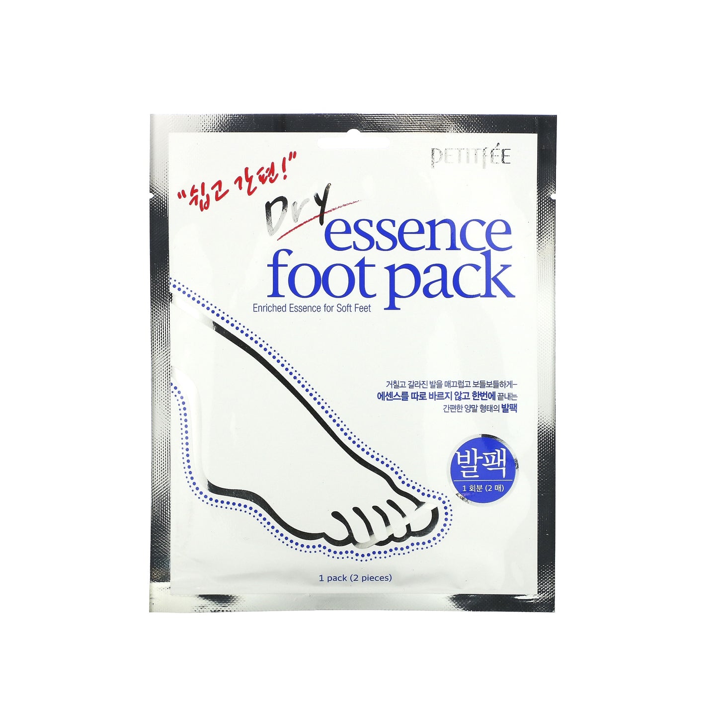 PETITFEE Dry Essence Foot Pack is designed to deeply nourish and hydrate dry, tired feet. Infused with Shea Butter, Sunflower Seed Oil, and Avocado Oil, it softens and moisturizes while Urea and Hyaluronic Acid provide intense hydration. Enriched with soothing extracts like Aloe Vera, Witch Hazel, and Tea Tree, it revitalizes and refreshes for smoother, softer, and healthier-looking feet. Perfect for a pampering foot care routine.