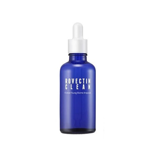 ROVECTIN Clean Forever Young Biome Ampoule is a rejuvenating serum designed to improve skin elasticity and promote a youthful glow. Enriched with a blend of fermented ingredients like Lactobacillus Ferment and Bifida Ferment Lysate, it helps to strengthen the skin barrier and support a healthy microbiome. Niacinamide and Panthenol work to brighten the complexion and provide deep hydration, while antioxidant-rich Tocopherol helps protect the skin from environmental stressors. This lightweight ampoule leaves