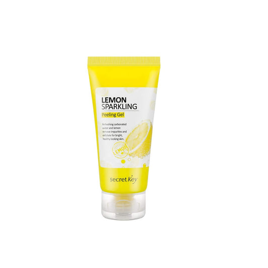 SECRET KEY Lemon Sparkling Peeling Gel gently exfoliates dead skin cells and impurities while brightening and smoothing the skin. Infused with Lemon Water, Lemon Extract, and Carbonated Water, it revitalizes the complexion, leaving it radiant and refreshed. The addition of Hydrolyzed Collagen helps improve skin elasticity and hydration, while soothing ingredients like Aloe Vera, Witch Hazel, and Centella Asiatica keep the skin calm and moisturized. Ideal for achieving a glowing and healthy look.
