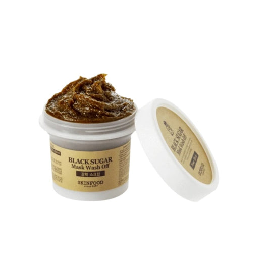 SKINFOOD Black Sugar Mask Wash Off is an exfoliating scrub mask that gently removes dead skin cells and impurities for a smoother, brighter complexion. Formulated with Black Sugar Crystals, it buffs away rough patches while Shea Butter, Macadamia Seed Oil, and Meadowfoam Seed Oil deeply hydrate and nourish the skin. The rich, creamy texture glides effortlessly, leaving your skin soft, radiant, and refreshed after each use. Perfect for achieving a healthy, glowing complexion.