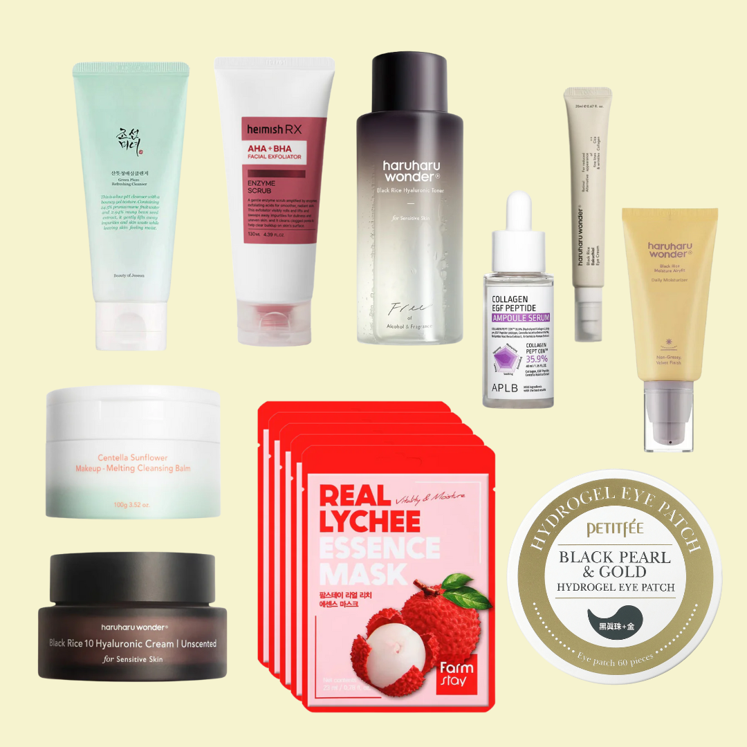 ELIKO GLOW 10 Step Korean Skincare Routine Set for Normal Skin Type