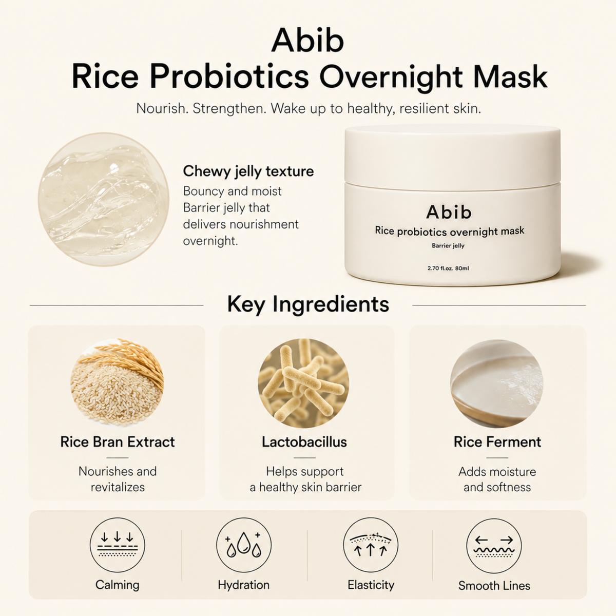 ABIB Rice Probiotics Overnight Mask Barrier Jelly 80ml