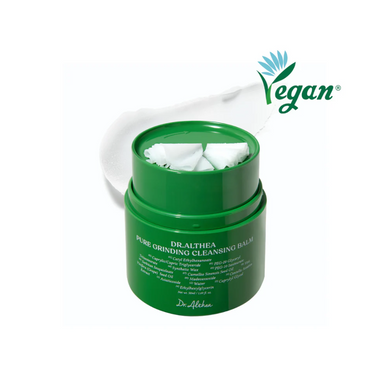 DR. ALTHEA Pure Grinding Cleansing Balm is a gentle, balm-to-oil cleanser that melts away makeup, sunscreen, and impurities without stripping the skin. Enriched with Green Tea Seed Oil, Grape Seed Oil, and soothing ingredients like Centella Asiatica and Madecassoside, it nourishes and calms while deeply cleansing. The smooth texture rinses off easily, leaving skin clean, soft, and refreshed.