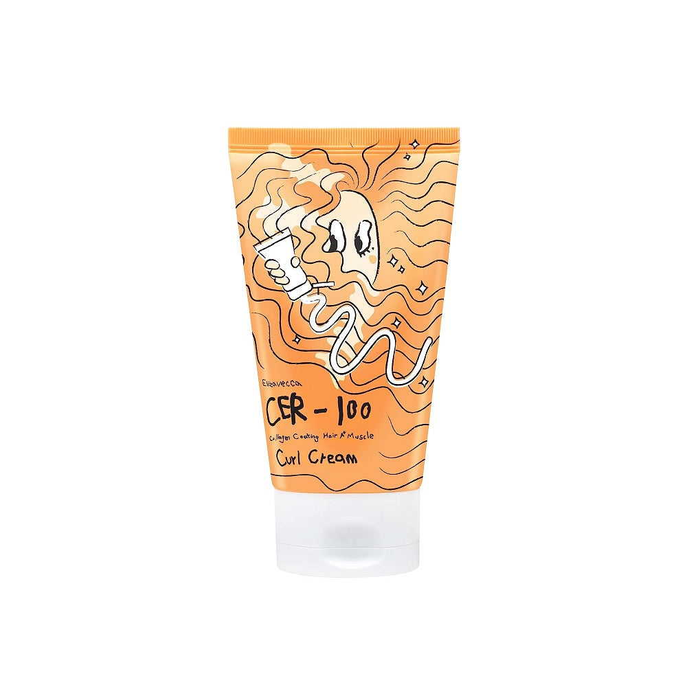 ELIZAVECCA CER-100 Collagen Coating Hair A+ Muscle Curl Cream enhances curls while providing deep nourishment and protection. Formulated with Hydrolyzed Collagen, Hydrolyzed Keratin, and a blend of natural oils like Argan Oil and Evening Primrose Oil, it strengthens hair, adds shine, and improves elasticity. Infused with botanical extracts, this lightweight cream hydrates and defines curls without weighing them down, leaving your hair soft, bouncy, and beautifully styled.
