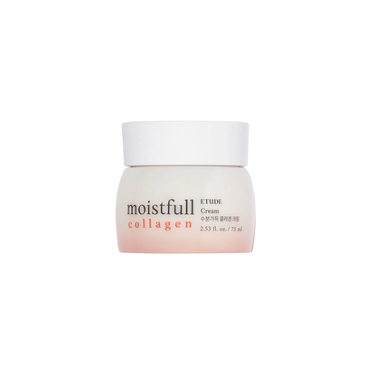 ETUDE Moistfull Collagen Cream is a lightweight, deeply hydrating moisturizer powered by Super Collagen™ Water and low-molecular Hydrolyzed Collagen for better absorption and improved elasticity. Enriched with Glycerin, Betaine, and nourishing emollients, it smooths texture, restores bounce, and keeps skin soft, plump, and comfortably moisturized all day. Gentle, fragrance-free, and ideal for anyone seeking long-lasting hydration and firmer, bouncier skin.