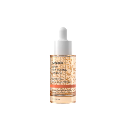 GENABELLE PDRN Vita Toning Ampoule is a brightening and revitalizing ampoule designed to hydrate, soothe, and improve the look of dull, tired skin. Formulated with PDRN, Niacinamide, Tranexamic Acid, vitamin capsules with Vitamins B, C, and E, 3 types of Hyaluronic Acid, Allantoin, Peptides, and Adenosine, it helps support skin elasticity, boost radiance, and strengthen the moisture barrier. The lightweight formula leaves skin looking smoother, healthier, and more glowing. Best suited for dull, dry, normal,