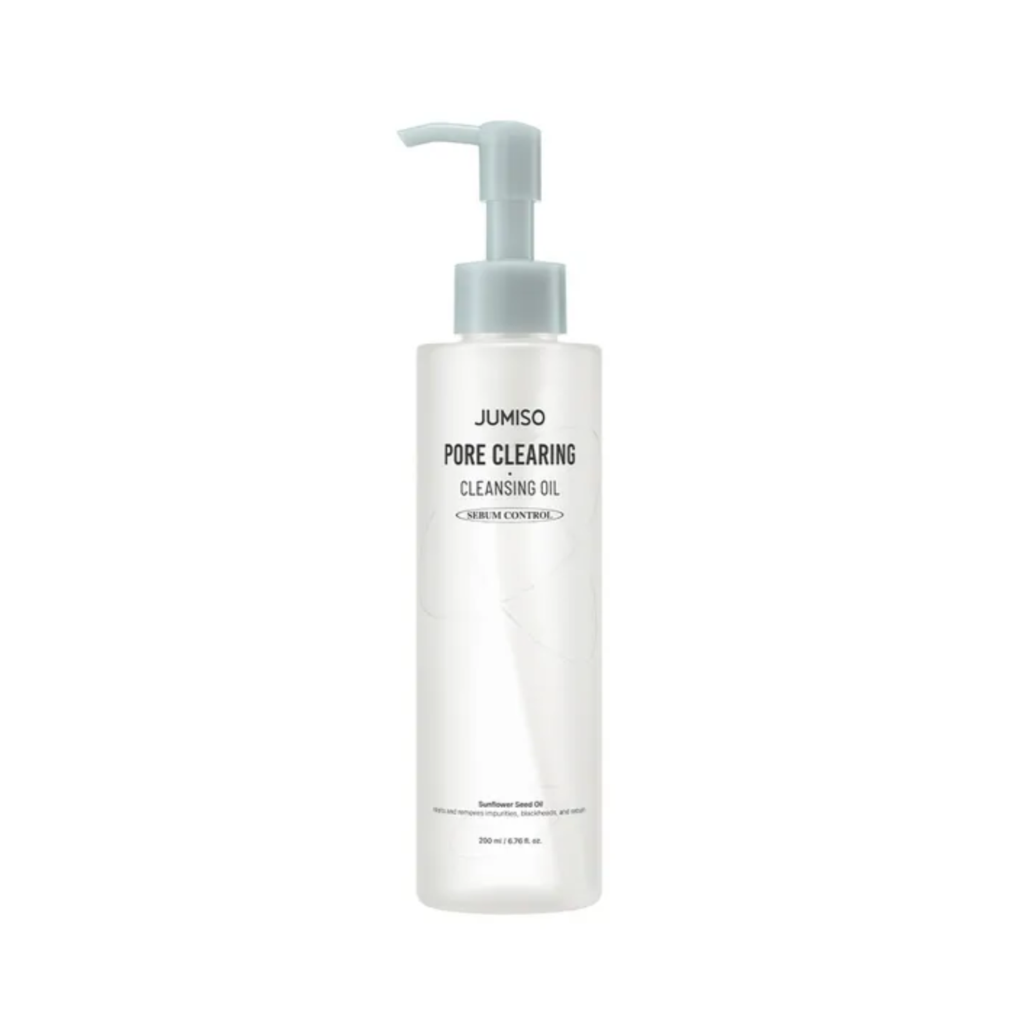 JUMISO Pore Clearing Cleansing Oil is a gentle oil cleanser designed to dissolve makeup, sunscreen, and excess sebum while helping keep pores clear. Formulated with nourishing plant oils and Centella Asiatica Oil, it cleanses effectively without stripping moisture, leaving the skin feeling soft, balanced, and refreshed.