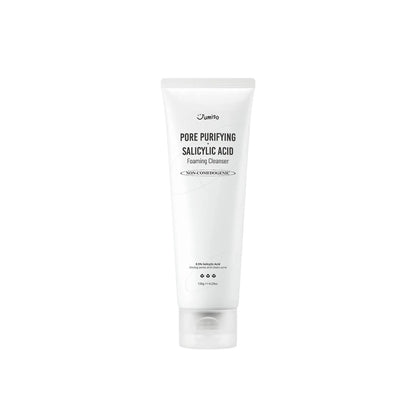 JUMISO Pore Purifying Salicylic Acid Foaming Cleanser is a gentle yet effective cleanser designed to deeply cleanse pores and reduce breakouts. Formulated with Salicylic Acid, it helps to exfoliate and purify the skin, targeting blackheads and excess oil. The addition of Coptis Japonica Root Extract and Hippophae Rhamnoides Extract provides soothing and antioxidant benefits, while Ascorbic Acid brightens the complexion. This foaming cleanser leaves your skin feeling refreshed, clean, and balanced.