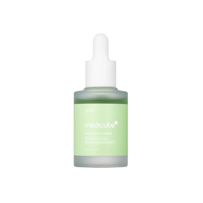 MEDICUBE Exosome Cica Serum is a soothing, repairing serum designed to calm irritation, hydrate deeply, and restore skin balance. Powered by Exosomes, Centella Asiatica, and Cica actives like Madecassoside and Asiaticoside, it helps reduce redness, strengthen the skin barrier, and promote a smoother, healthier complexion. Tea Tree Water and Licorice Extract provide additional clarity and comfort, making it ideal for sensitive or troubled skin.