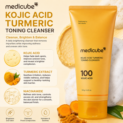 MEDICUBE Kojic Acid Turmeric Toning Cleanser 120g