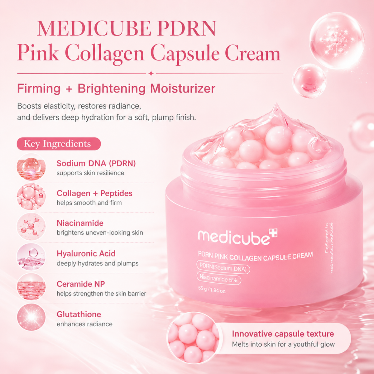 MEDICUBE PDRN Pink Collagen Capsule Cream 55g