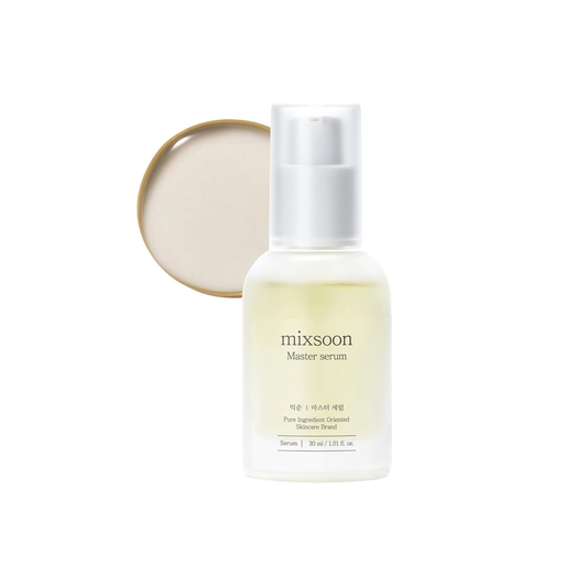MIXSOON Master Serum is a revitalizing and hydrating serum formulated to improve skin resilience and moisture retention. Infused with Centella Asiatica Extract and Bifida Ferment Extract, this serum helps soothe and repair the skin, while Sodium Hyaluronate and Hydrolyzed Hyaluronic Acid provide deep hydration. The lightweight formula absorbs quickly, leaving your skin feeling smooth, plump, and radiant. Ideal for daily use to enhance skin health and achieve a refreshed, glowing complexion.&nbsp;