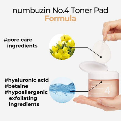 NUMBUZIN No. 4 Pore Zero Peeled Egg Toner Pad (70ea)