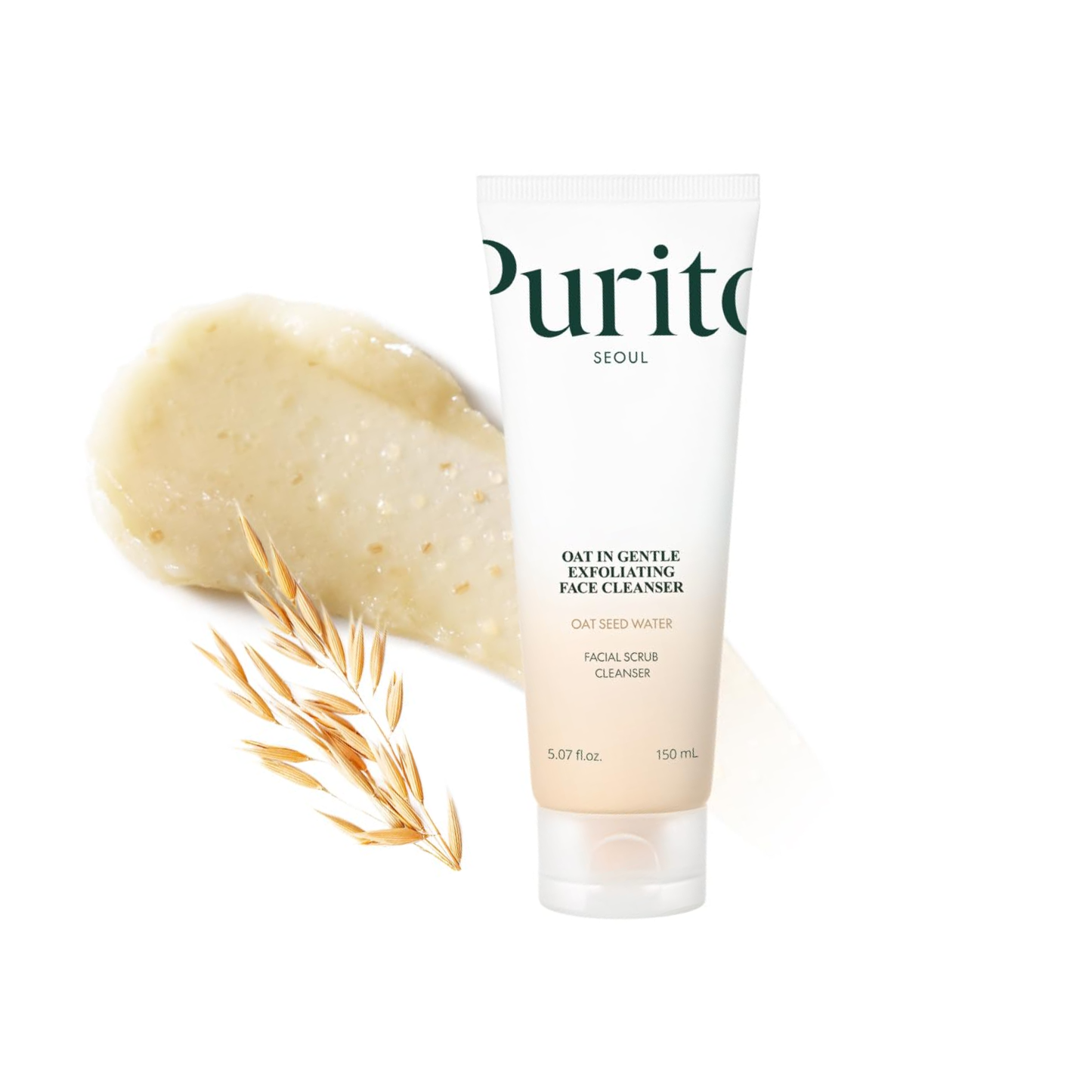 PURITO SEOUL Oat In Gentle Exfoliating Face Cleanser is a soft, nourishing daily exfoliator designed to smooth and refresh the skin without irritation. Powered by Oat Seed Water, Sweet Almond Meal, and Kaolin Clay, it gently lifts away dead skin cells while calming the skin. Hydrating ingredients like Squalane, Panthenol, and Sodium Hyaluronate help maintain moisture and support a healthy skin barrier. Skin feels clean, soft, and balanced—never tight or stripped.