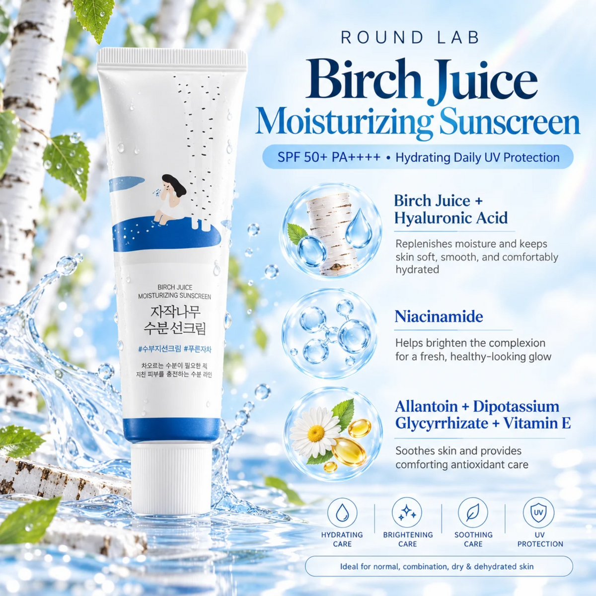 ROUND LAB Birch Juice Moisturizing Sunscreen 50ml