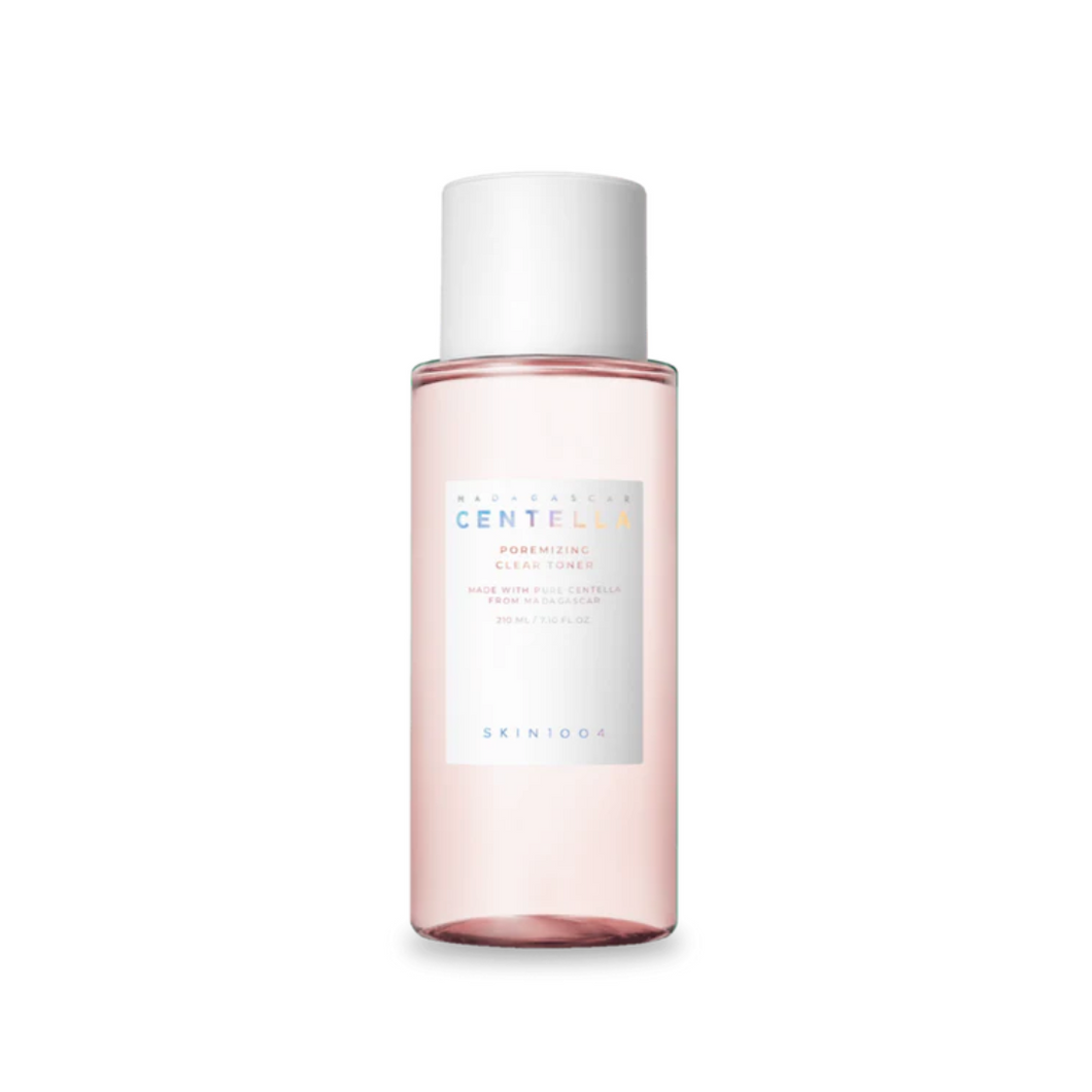 SKIN1004 Madagascar Centella Poremizing Clear Toner is designed to refine and clarify your skin. Enriched with 5,150 ppm of Centella Asiatica Extract and a blend of Salicylic Acid and Glycolic Acid, this toner gently exfoliates, minimizes pores, and balances skin hydration. Ideal for achieving a clearer, smoother complexion.