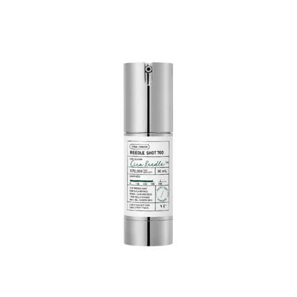 VT Reedle Shot 700 Ampoule is an advanced, skin-replenishing ampoule featuring micro-sized Reedles to deeply penetrate and hydrate your skin. Formulated with Centella Asiatica Extract for calming, Sodium Hyaluronate for intense hydration, and Niacinamide for brightening, it addresses dryness, irritation, and dullness. The ampoule also contains amino acids, Propolis Extract, and Macadamia Seed Oil to strengthen the skin barrier and improve overall texture.