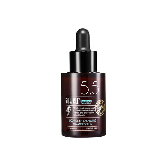 ACWELL Licorice pH Balancing Advance Serum is a brightening and soothing serum formulated with Licorice Root Water to help even out skin tone and reduce the appearance of dark spots. This serum is also enriched with Niacinamide and Sodium Hyaluronate for added hydration and skin barrier support. Suitable for all skin types, it promotes a balanced, radiant complexion while calming and nourishing the skin.