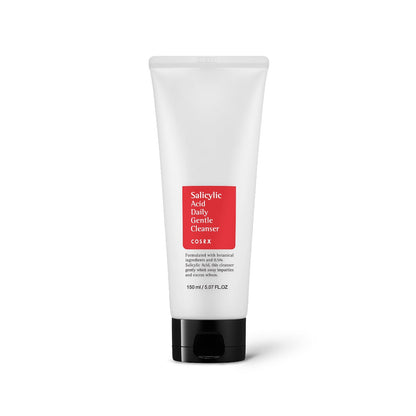 COSRX Salicylic Acid Daily Gentle Cleanser is a soothing and clarifying facial cleanser that targets blemishes and impurities. Infused with Salicylic Acid and Tea Tree Oil, it deeply cleanses the pores and reduces acne, while Willow Bark Water calms the skin. Perfect for daily use to achieve a clearer and healthier complexion