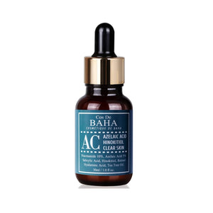 COS DE BAHA (AC) Acne Treatment Serum is specifically formulated for acne-prone and oily skin types. This powerful serum features Niacinamide, Azelaic Acid, and Salicylic Acid, which work together to reduce inflammation, prevent acne formation, and clear clogged pores. Tea Tree Leaf Oil offers natural antibacterial properties, while Retinol helps to accelerate cell turnover and improve skin texture. Sodium Hyaluronate ensures the skin remains hydrated, minimizing the dryness often associated with acne treat