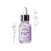 Load image into Gallery viewer, COS DE BAHA (P) M.A Peptide Serum is an anti-aging serum suitable for all skin types, especially those targeting fine lines and loss of elasticity. Formulated with Matrixyl 3000 (Palmitoyl Tripeptide-1 &amp; Palmitoyl Tetrapeptide-7) and Argireline (Acetyl Hexapeptide-8), it helps reduce the appearance of wrinkles and improves skin firmness. Niacinamide brightens the skin, while Sodium Hyaluronate and Aloe Vera deeply hydrate and soothe. Enriched with botanical extracts like Rosa Damascena and Green Tea, th
