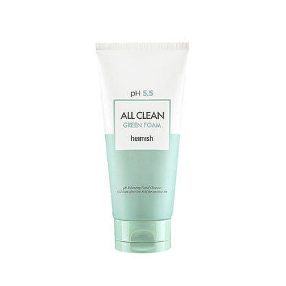 HEIMISH All Clean Green Foam is a gentle, pH-balancing cleanser suitable for all skin types, especially sensitive skin. Formulated with Centella Asiatica Extract and Witch Hazel Water, it soothes irritation while effectively removing impurities and excess oil. Enriched with Quillaja Saponaria Bark Extract, it creates a soft lather that cleanses without stripping the skin’s natural moisture barrier. This refreshing foam leaves your skin feeling clean, calm, and balanced, making it perfect for daily use.