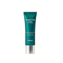 Load image into Gallery viewer, HEIMISH Marine Care Retinol Eye Serum is a targeted treatment designed to reduce fine lines, wrinkles, and dark circles around the delicate eye area. Formulated with Retinol and Niacinamide, it smooths fine lines, brightens, and improves skin texture. Enriched with Marine Algae Extracts, Shea Butter, and Sodium Hyaluronate, it deeply hydrates and nourishes the skin while strengthening the moisture barrier. Lightweight and fast-absorbing, this serum leaves the eye area looking refreshed, firm, and youthful.