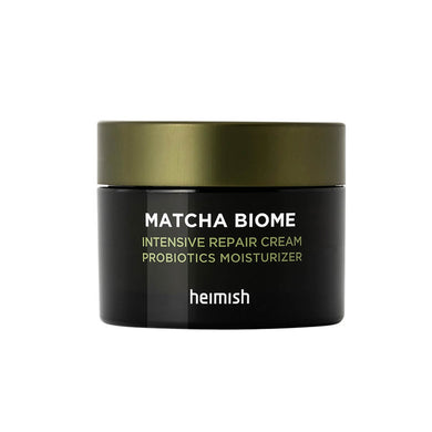 HEIMISH Matcha Biome Repair Cream is a deeply nourishing moisturizer infused with antioxidant-rich matcha (Camellia Sinensis Leaf Extract) and a biome-friendly complex to repair and strengthen your skin barrier. Enriched with Niacinamide, Shea Butter, and Panthenol, it hydrates, brightens, and soothes while promoting a healthy complexion. Perfect for daily use, this cream leaves your skin soft, smooth, and resilient. Suitable for all skin types, including sensitive skin.