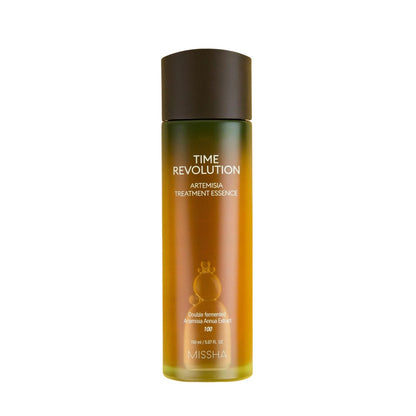 MISSHA Time Revolution Artemisia Treatment Essence is a soothing and hydrating essence formulated with 100% double-fermented Artemisia Annua Extract. Known for its calming properties, this essence helps to balance and nourish sensitive or irritated skin while providing lightweight hydration. Perfect for achieving a refreshed and radiant complexion.
