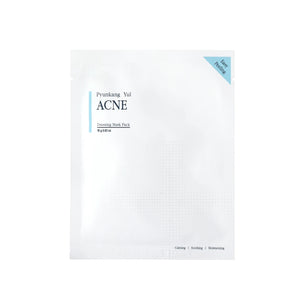 PYUNKANG YUL Acne Dressing Mask Pack is a targeted sheet mask designed to combat acne and soothe irritated skin. Formulated with Willow Bark Extract, Forsythia Suspensa Fruit Extract, and Sodium Hyaluronate, it helps reduce inflammation, control excess oil, and hydrate the skin. It is perfect for calming breakouts and promoting a clear, healthy complexion. The mask pack contains 4 square sheets, which allows you to target specific areas on your face that are prone to&nbsp;or currently have acne.&nbsp;