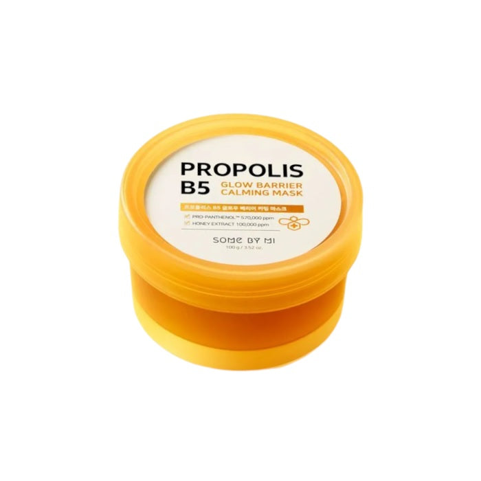 SOME BY MI Propolis B5 Glow Barrier Mask is enriched with 56% Propolis Extract to nourish and strengthen the skin's moisture barrier. Infused with Honey Extract, Panthenol, and Centella Asiatica, this mask soothes, hydrates, and revitalizes the complexion, promoting a healthy glow. With the added benefits of Ceramide NP and Sodium Hyaluronate, it helps lock in moisture, leaving the skin soft and radiant. Perfect for those looking to enhance skin hydration and improve overall skin health.