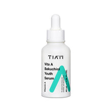 Load image into Gallery viewer, TIAM Vita A Bakuchiol Youth Serum combines the gentle power of Bakuchiol and Retinyl Palmitate to improve skin elasticity, reduce the appearance of fine lines, and promote a youthful glow. Enriched with Sunflower Seed Oil, Hydrolyzed Collagen, and Panthenol, this serum deeply hydrates and nourishes the skin, leaving it smooth and revitalized. Perfect for those seeking an effective yet gentle anti-aging solution.
