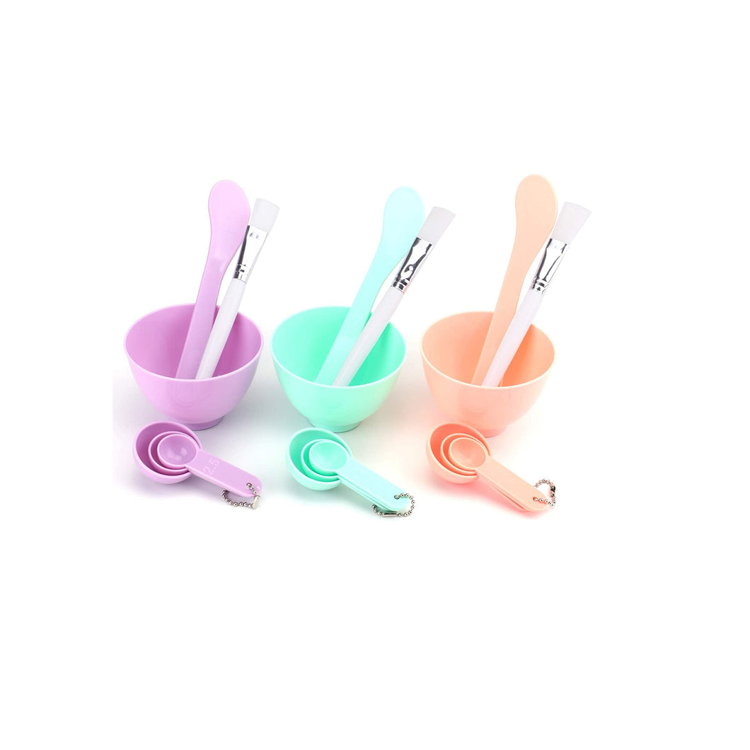 Face Mask Mixing Bowl 6pcs Set (Green/Purple/Pink)